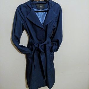 Mossimo blue trench with hood